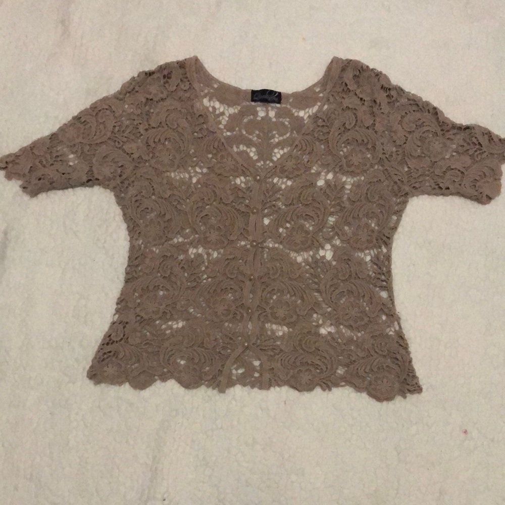 Lace tan shirt
